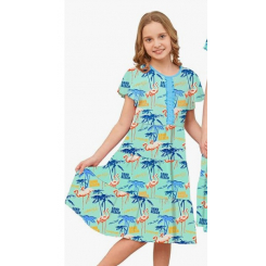 Семейные летние платья для девочек и женщин — лёгкие повседневные платья с коротким рукавом и юбкой в складку