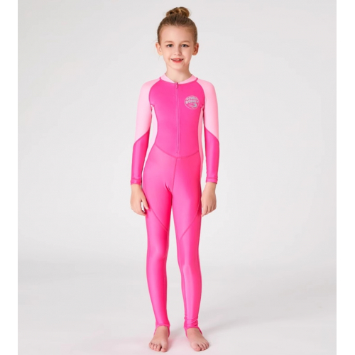 Цельный детский купальный костюм с защитой от солнца и молнией спереди