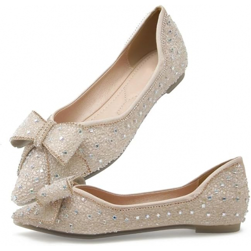  Женские туфли на плоской подошве со стразами