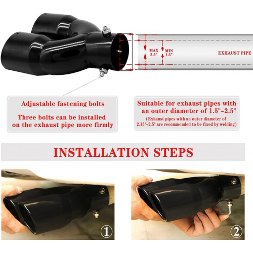 OTRTSUCC Двойной выхлопной наконечник из нержавеющей стали