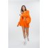 Женская оранжевая толстовка на молнии с капюшоном + шорты