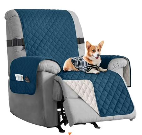 Двустороннее чехловое покрытие для кресла, моющееся, с эластичными ремнями