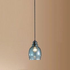 Подвесной светильник из стекла индиго для кухонного острова, регулируемый, ручной работы