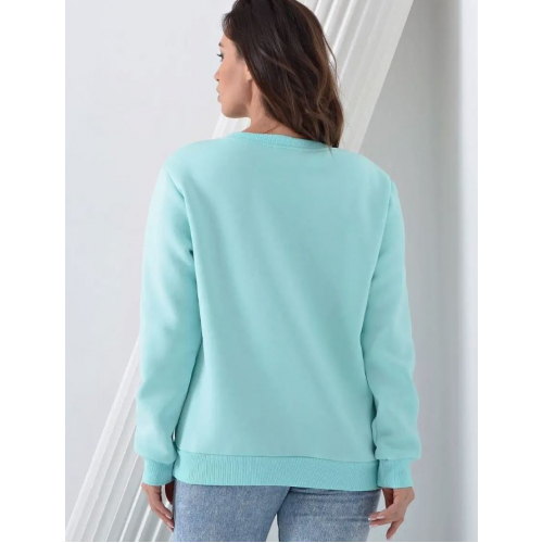 Свитшот с начесом утепленный, голубой