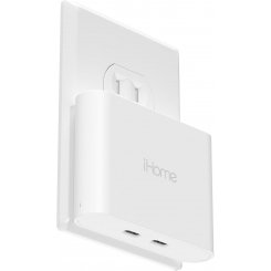 iHome Multiport 20W USB-C зарядный блок — многофункциональный зарядный адаптер с двумя портами
