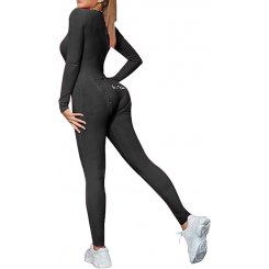 Стильный женский комбинезон с задней застежкой — мягкий, эластичный и приятный к телу материал, идеально подходит для домашнего отдыха и вечеринок.