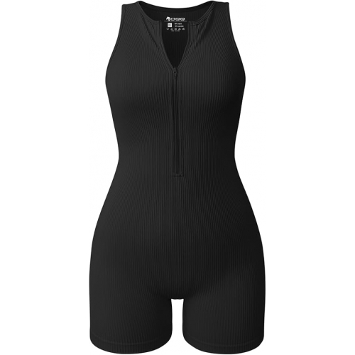 Женские комбинезоны для йоги Тренировочные комбинезоны без рукавов на молнии спереди 