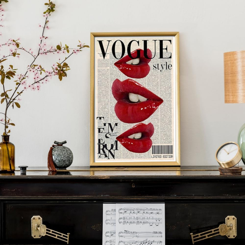 Эстетичные постеры с красной помадой, 30*40