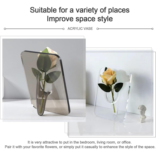 Прозрачная акриловая ваза для цветов в форме фоторамки