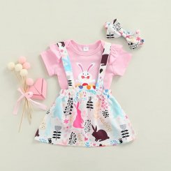 Очаровательный комплект для девочки: комбинезон, юбка и повязка на голову