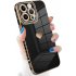 Чехол для iPhone 15 Pro  Max с узором в виде сердца, защитный мягкий TPU-чехол для женщин и девушек с полным покрытием камеры, чёрный