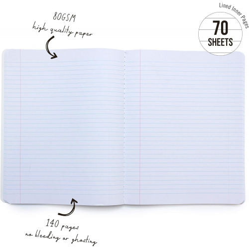 Тетрадь 140 страниц, 24,8 x 19,1 см (разноцветная)