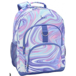 Голубой рюкзак в разноцветную полоску