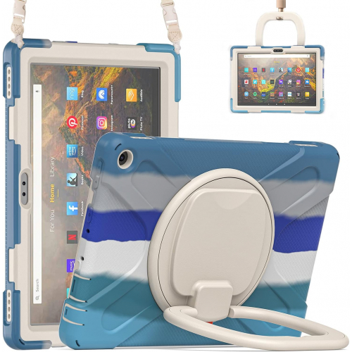 Противоударный чехол с поворотной подставкой и ремнём для планшета Amazon Fire HD 10  (11-е поколение, 2021, совместим с 2023)