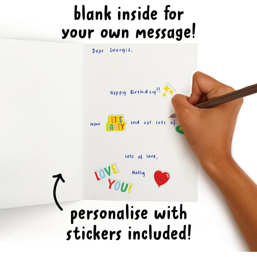 Открытка ко дню рождения с конвертом и стикерами, 120×170 мм