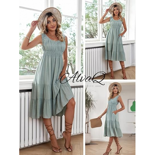 Летнее женское сарафанное платье с рюшами и карманами — стильное и комфортное