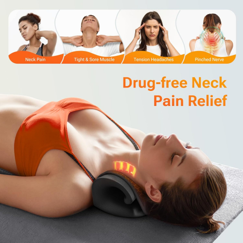 Растяжка для шеи с подогревом, черная