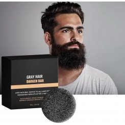 Gray Hair Reverse Soap – 3 в 1 для волос, бороды и бровей | Темно-коричневый цвет, полное покрытие седины, без химикатов