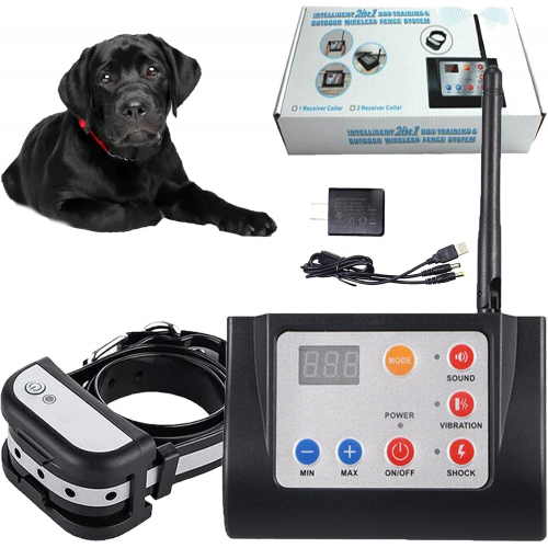 Беспроводная электронная система дрессировки и ограждения для собак 2 в 1 с пультом управления