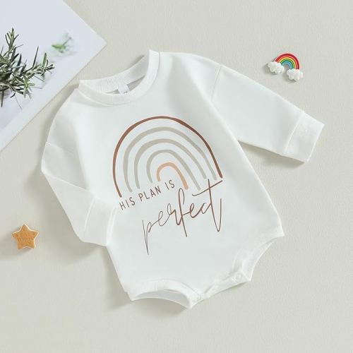 Комбинезон для новорожденных из хлопка с длинными рукавами и принтом