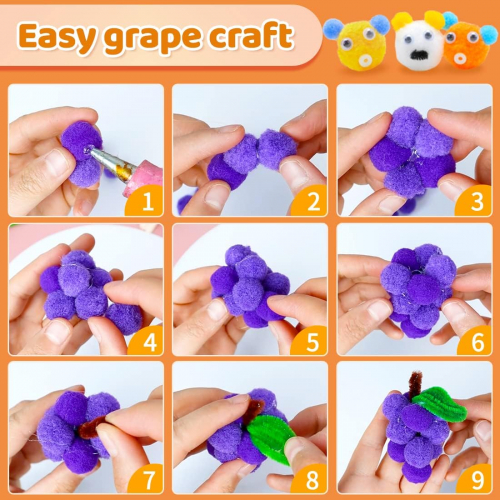 Набор из 90 фиолетовых помпонов Eppingwin размером, мягкие помпоны для рукоделия и творчества. 