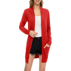 Легкий женский кардиган-пончо с открытым фронтом