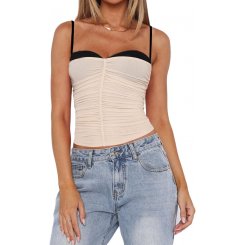 Летний топ с кружевной отделкой 