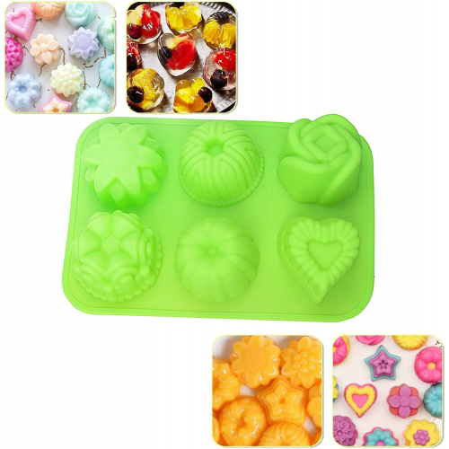 Силиконовая форма для выпечки и десертов, 6 ячеек, 16 × 11 × 2,5 см