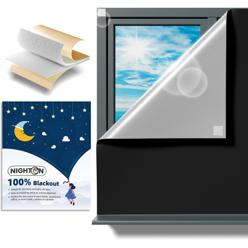 Nighton — 100% затемняющая портьера с самоклеящимся креплением, 1,5 × 3 м