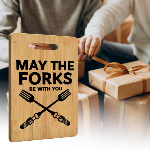 Разделочная доска для кухни, бамбуковая + металлическая подставка