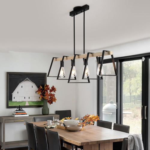 Cветильник с деревянной подвеской