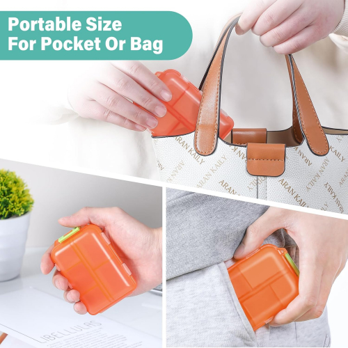 Компактный органайзер для таблеток на 10 отделений — прочный, безопасный и удобный в дороге