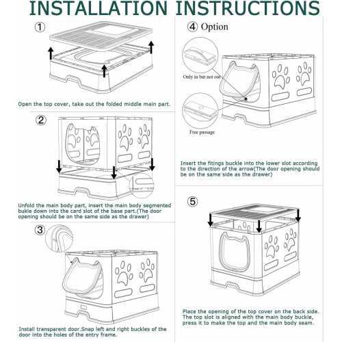 Pawsayes Кошачий туалет с крышкой для средних и мелких кошек