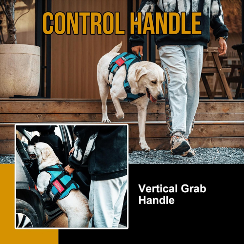 Тактический шлейф для крупных собак с ручкой и светоотражающими вставками