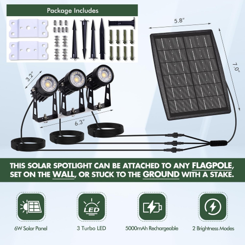 Aurolit 3-в-1 солнечные прожекторы с эффектом Северного сияния — яркое освещение для вашего двора