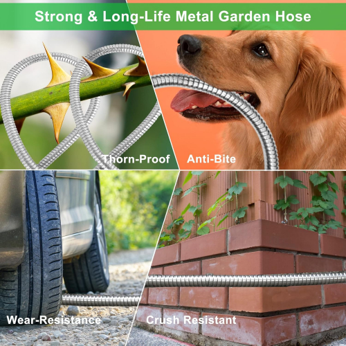 Легкий гибкий стальной садовый шланг, 15м