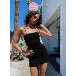 Женское облегающее платье из рубчатого трикотажа с открытыми плечами