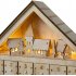 Деревянный новогодний адвент-календарь в форме домика с подсветкой