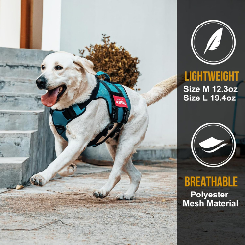 Тактический шлейф для крупных собак с ручкой и светоотражающими вставками