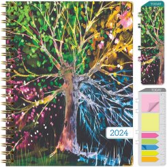 Планер 2024 с твердым переплетом "Black Tree Seasons", А4