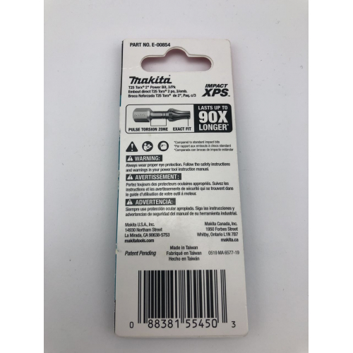Бита Makita E-00854 Impact XPS T25 Torx 2", 3 шт./уп