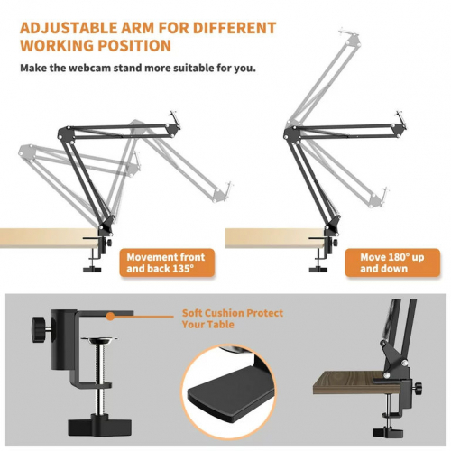 Подставка для веб-камеры SIGSIT с кольцевой подсветкой и зажимом для телефона
