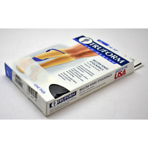 Компрессионные чулки Truform 20-30 мм рт.ст. ниже колена с закрытым носком, черные, большие Tx16