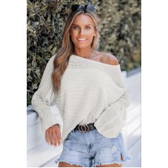 Ребристый свитер с вырезом на одно плечо