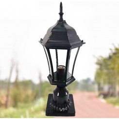 Уличный светильник из литого алюминия с прозрачным стеклянным плафоном