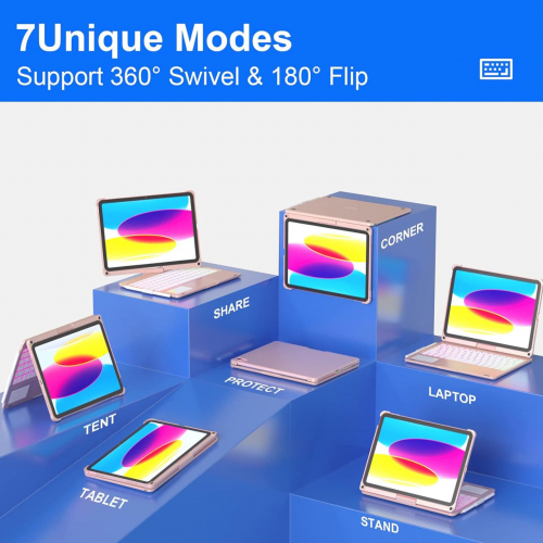 Чехол BABG для iPad 10-го поколения с клавиатурой (2022 г.)