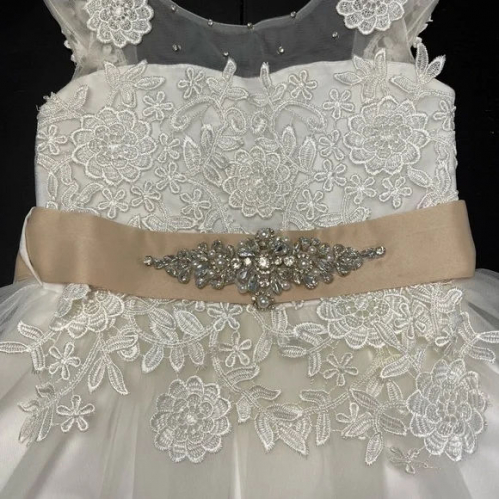 Цветочное платье цвета слоновой кости для девочек