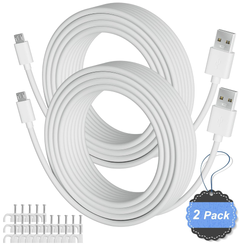 Комплект из 2 удлинительных кабелей питания Usb-Micro Usb