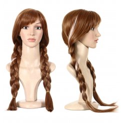 Anogol плетеный коричневый парик для косплея