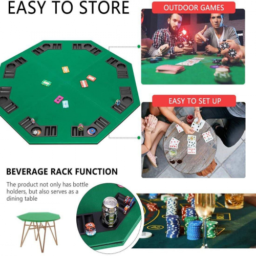 Vivohome складной восьмиугольный коврик для игры в покер